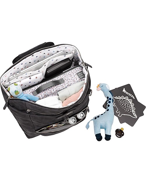 Petunia Pickle Bottom Cinch Convertible Backpack - Dark Grey - Versatile and Clever in Matte Leatherette Changing Backpack