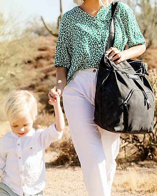 Petunia Pickle Bottom Cinch Convertible Backpack - Dark Grey - Versatile and Clever in Matte Leatherette Changing Backpack