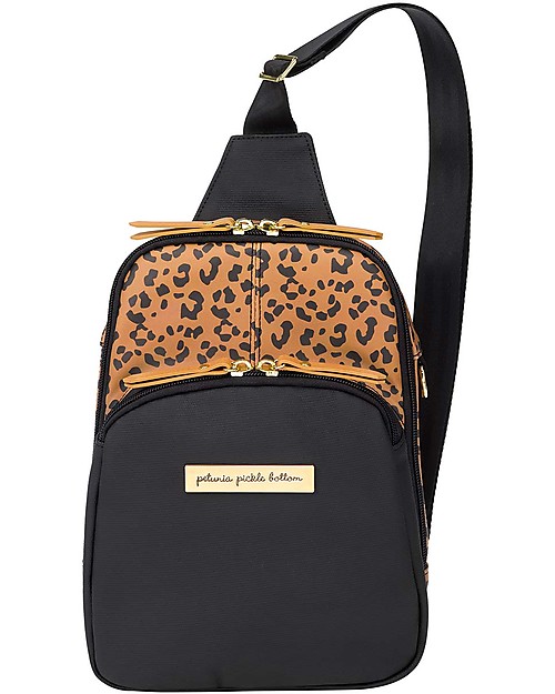 Petunia Pickle Bottom Criss Cross Sling Bag - Leopard - Roomy and Versatile Cross Strap Diaper Changing Bags
