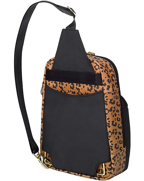 Petunia Pickle Bottom Criss Cross Sling Bag - Leopard - Roomy and Versatile Cross Strap Diaper Changing Bags