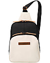 Petunia Pickle Bottom Criss Cross Sling Bag - White and Black - Roomy and Versatile Cross Strap Diaper Changing Bags
