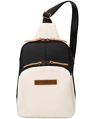 Petunia Pickle Bottom Criss Cross Sling Bag - White and Black - Roomy and Versatile Cross Strap Large Backpacks