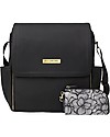 Petunia Pickle Bottom Diaper Boxy Backpack - Black Leatherette - Includes Foldable Changing Mat Changing Backpack