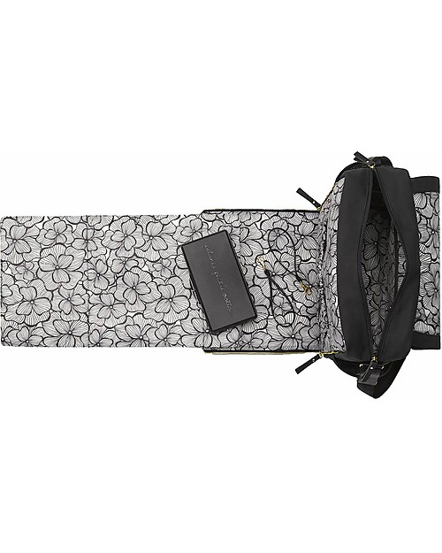 Petunia Pickle Bottom Diaper Boxy Backpack - Black Leatherette - Includes Foldable Changing Mat Changing Backpack