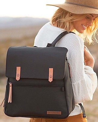 Petunia Pickle Bottom Meta Backpack - Black Matte Canvas - Special Design to Offer a Quick Solution for Every Problem to keep Babies and Parents Happy! Large Backpacks