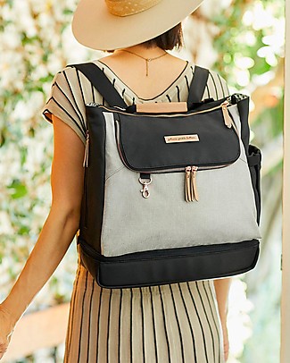 Petunia Pickle Bottom Pivot Pack - Sand/Black- A Modern Silhouette and a Roomy Interior -Easy to Convert from a Stylish Bag to a Practical Backpack! Backpack
