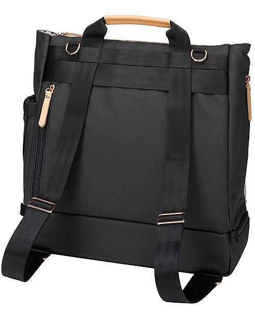 Petunia Pickle Bottom Pivot Pack - Sand/Black- A Modern Silhouette and a Roomy Interior -Easy to Convert from a Stylish Bag to a Practical Backpack! Changing Backpack