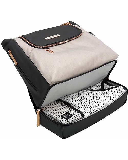 Petunia Pickle Bottom Pivot Pack - Sand/Black- A Modern Silhouette and a Roomy Interior -Easy to Convert from a Stylish Bag to a Practical Backpack! Changing Backpack