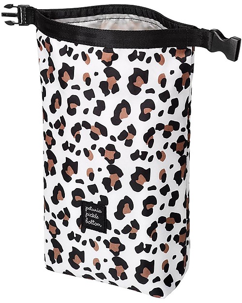 Petunia Pickle Bottom Sip Double Bottle Pouch - Leopard - Perfect also for Carrying Small Snack Thermal Containers