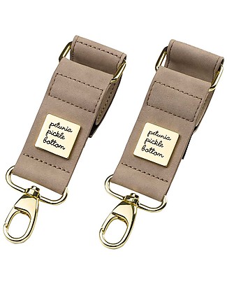 Petunia Pickle Bottom Valet Stroller Clips in Leatherette - Grey Matte - Easy to Use and Designed to Fit Most Strollers! Stroller Accessories