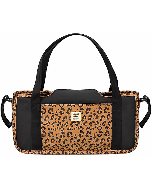 Petunia Pickle Bottom Wander Stroller Caddy - Leopard Leatherette- Suitable for all Strollers! Organize and Bags