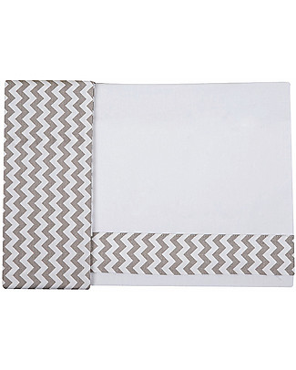 Picci 3-Pieces Bed Set for Lella Co-Sleeping Cot, Zig Zag Grey - Pillowcase, cover sheet and fitted sheet Bed Sheets