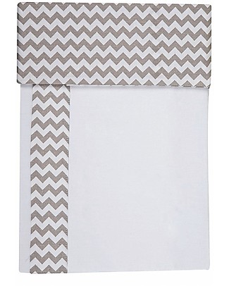 Picci 3-Pieces Bed Set for Lella Co-Sleeping Cot, Zig Zag Grey - Pillowcase, cover sheet and fitted sheet Bed Sheets
