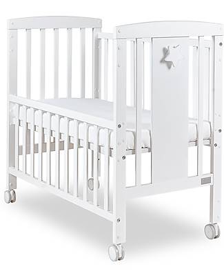 Picci Bedroom Set - Lella Crudle with Mattress included + Textile Set - White and Grey Next To Me Cribs