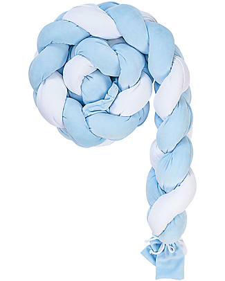 Picci Bombolino Crib Reducer - Light Blue Twist - 25x125 cm Baby Nest