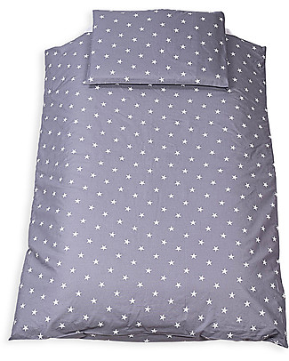 Picci Duvet Cover + Pillowcase Set - Grey Stars - 100x 135 cm Duvet Sets