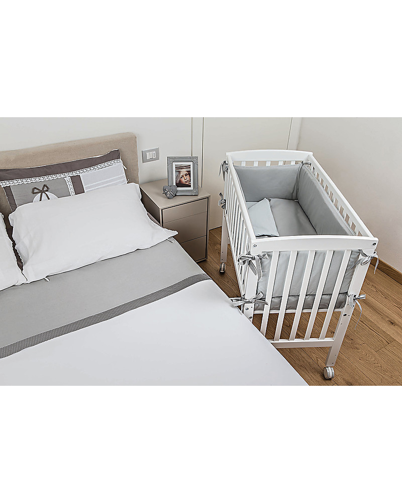 Picci Lella, Next to Me Cot / Crib Wood, White Mattress included