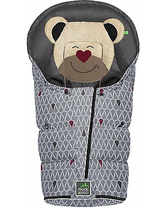 Picci Mucki L-GO Big, Grey + Drops - Universal footmuff for strollers Footmuffs