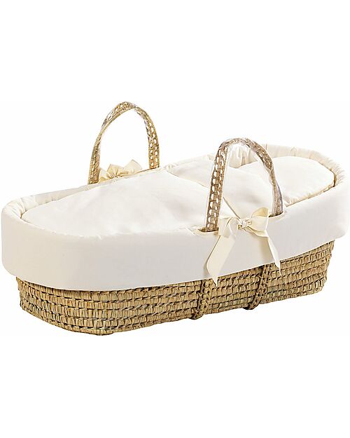 Picci Palm Baby Basket - Includes Pillow, Mattress, and Quilt - 86x56 cm Cribs & Moses Baskets