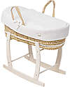 Picci Palm Baby Basket - Includes Pillow, Mattress, and Quilt - 86x56 cm Cribs & Moses Baskets