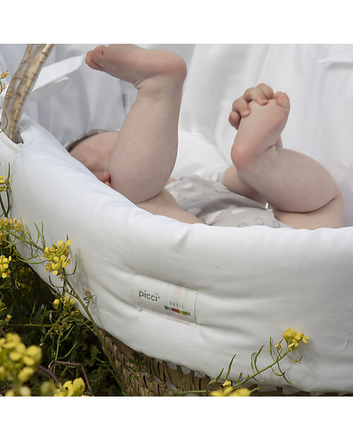 Picci Palm Baby Basket - Includes Pillow, Mattress, and Quilt - 86x56 cm Cribs & Moses Baskets