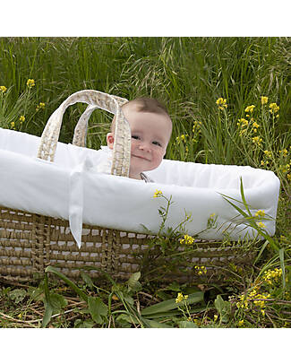 Picci Palm Baby Basket - Includes Pillow, Mattress, and Quilt - 86x56 cm Cribs & Moses Baskets