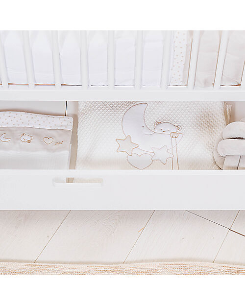 Picci Storage Drawer for Twist Crib - Extra Space - White - 57x114.5 cm Convertible Beds