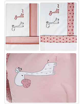 Picci Textile 5-Pieces Set for Nina Converse, Pink - Duvet, pillowcase, bumper, mattress and fitted sheet Duvet Sets