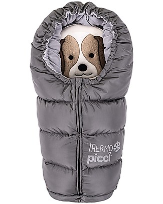Picci Thermo Big with Zips, Grey - Universal Footmuff for Strollers Footmuffs