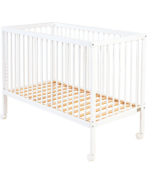 Picci Twist Adjustable Baby Crib with 7 Heights and Wheels - White - 65x125 cm Convertible Beds