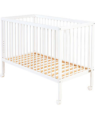 Picci Twist Adjustable Baby Crib with 7 Heights and Wheels - White - 65x125 cm Cots and Cotbeds