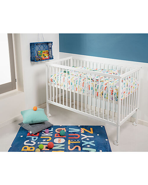 Picci Twist Adjustable Baby Crib with 7 Heights and Wheels - White - 65x125 cm Cots and Cotbeds