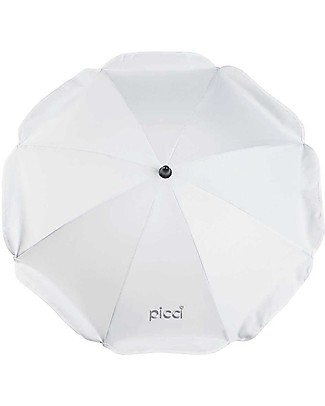 Picci Universal Sun Umbrella for Strollers 72 cm, White - UV protection 50+ Stroller Accessories