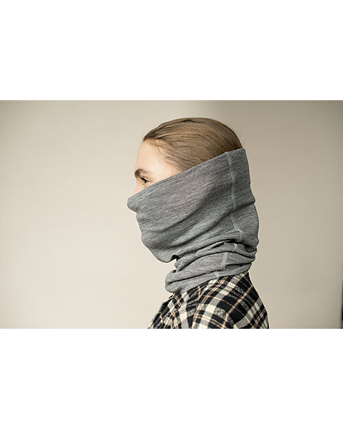 Pickapooh Multifunctional Neck Warmer in Wool and Silk - Grey Scarves