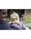 Pickapooh Paula Winter Hat - Gray and Dijon Stripes - Merino Wool and Silk Winter Hats