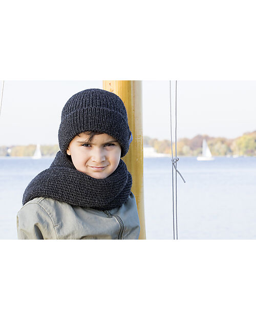 Pickapooh Winter Hansen Scarf - Charcoal Blue - Merino Wool and Silk Scarves