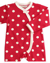 Pigeon - Organics for Kids Red Polka Dot Romper - 100% Organic Cotton Babygrows