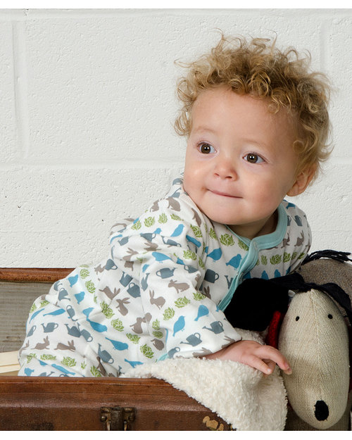 Pigeon - Organics for Kids Springtime Romper Light Blue - 100% Organic Cotton Babygrows