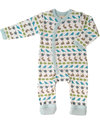 Pigeon - Organics for Kids Springtime Romper Light Blue - 100% Organic Cotton Babygrows