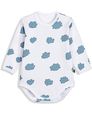 Pink No More Long Sleeves Bodysuit - Clouds - 100% Cotton Oeko-Tex Long Sleeves Bodies