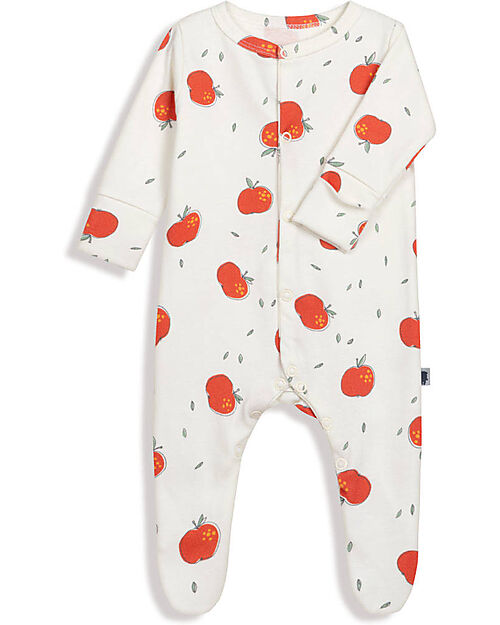 Pink No More Sleepsuit - Apples - 100% Cotton Oeko-Tex Babygrows