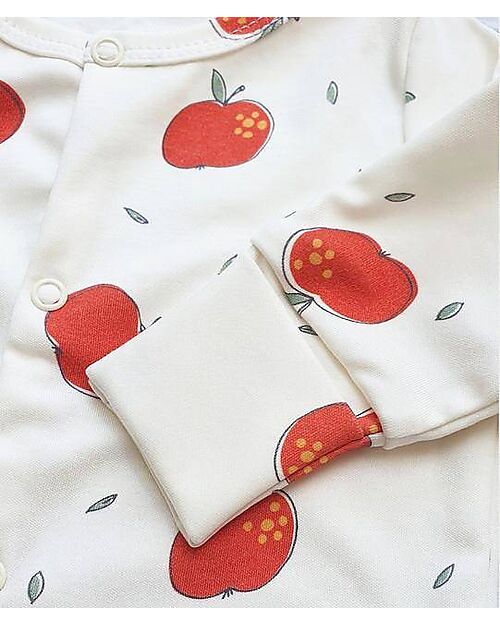 Pink No More Sleepsuit - Apples - 100% Cotton Oeko-Tex Babygrows