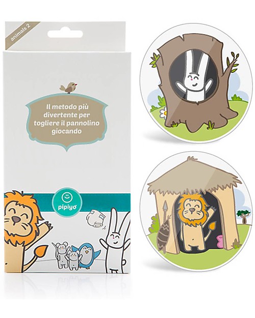 Pipiyo Magic Method + 2 Stickers for No-Tears Child Potty Training - Lion & Rabbit Potties