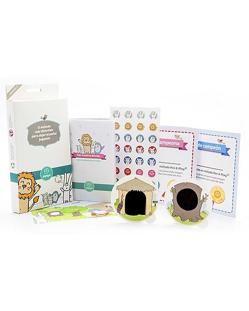 Pipiyo Magic Method + 2 Stickers for No-Tears Child Potty Training - Lion & Rabbit Potties