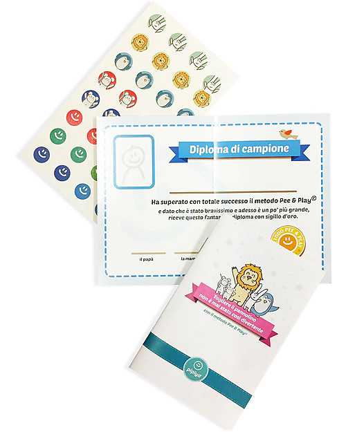 Pipiyo Magic Method + 2 Stickers for No-Tears Child Potty Training - Lion & Rabbit Potties