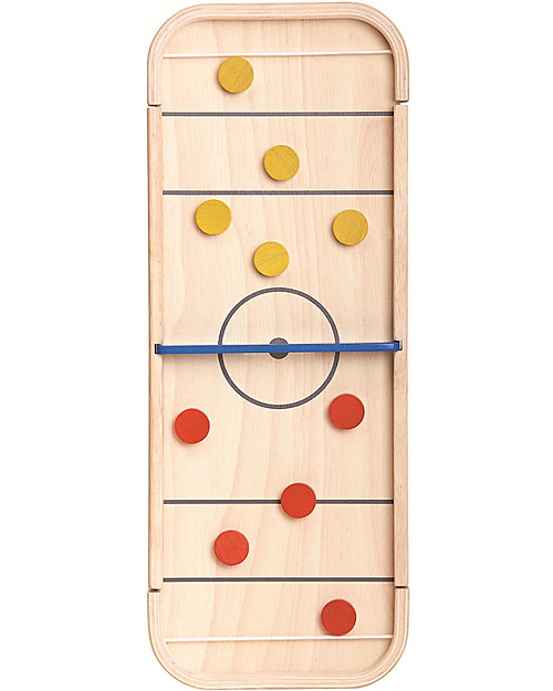 PlanToys 2in1 Wooden Board Game, Shuffleboard and Disc Flicking Ecofriendly and fun unisex