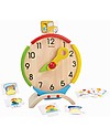 PlanToys Activity Clock, Wooden Toy - Teaches time perception! Montessori Toys