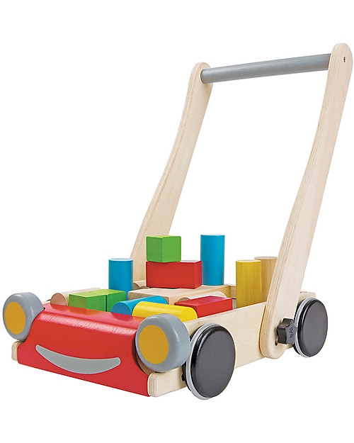 PlanToys Baby Walker, Wooden Push Toys - Encourages kids to walk! Push-Toys