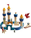 PlanToys Castle Wooden Blocks - Includes Characters Wooden Blocks and Construction Sets