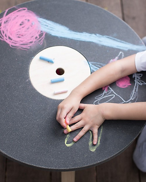PlanToys Children Round Blackboard Table, 3-6 years - Design and sustainability! Tables And Chairs